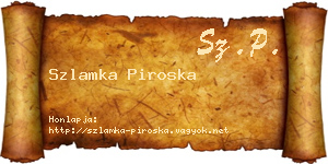 Szlamka Piroska névjegykártya